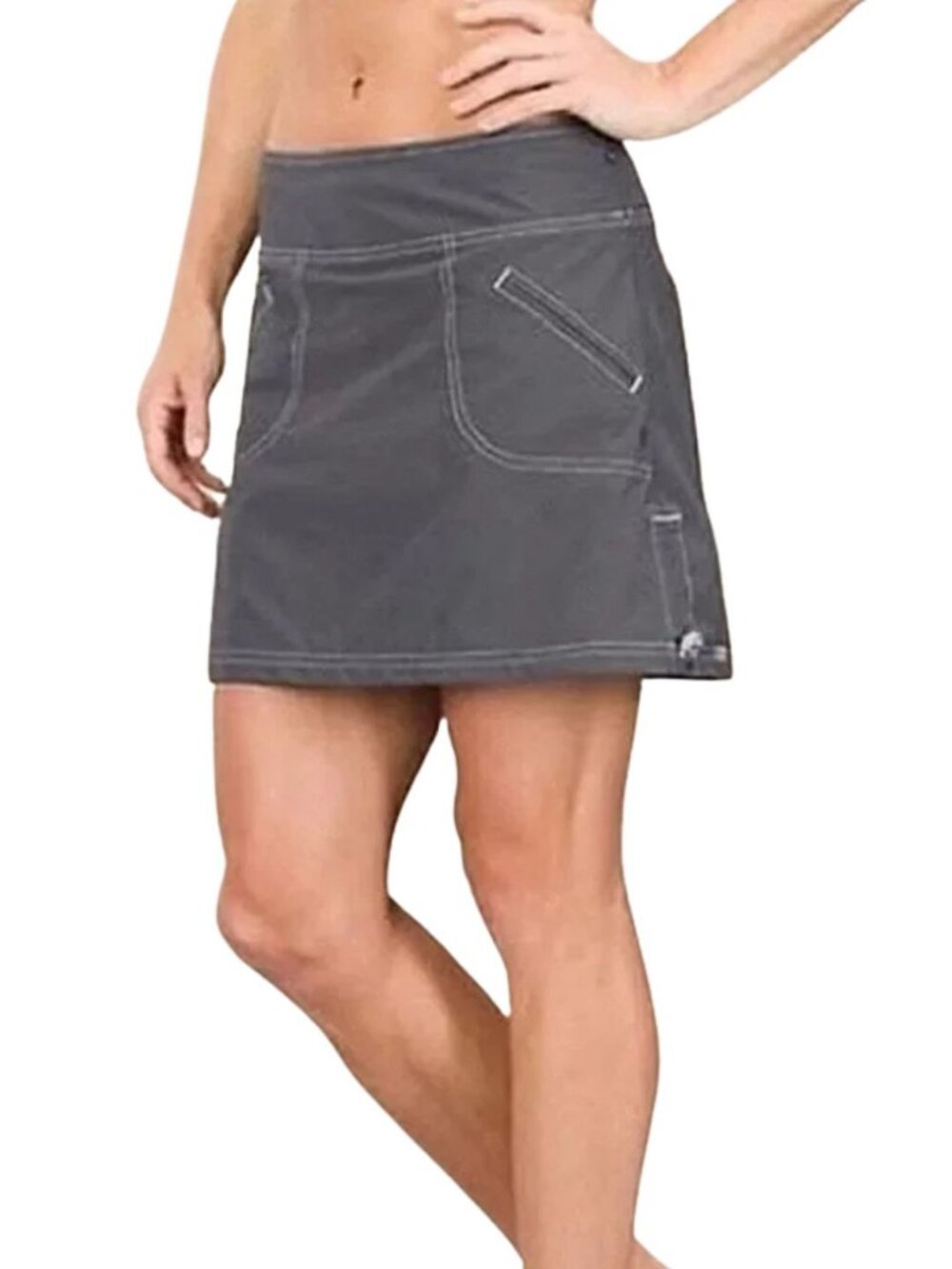 Athleta Cinch Ripstop Skort Size 8T Tall Asphalt Gray Hiking Active Pickleball